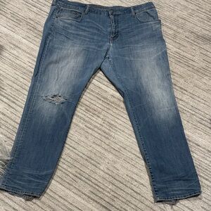 American Eagle Outfitters Relaxed Fit Distressed Blue Jeans